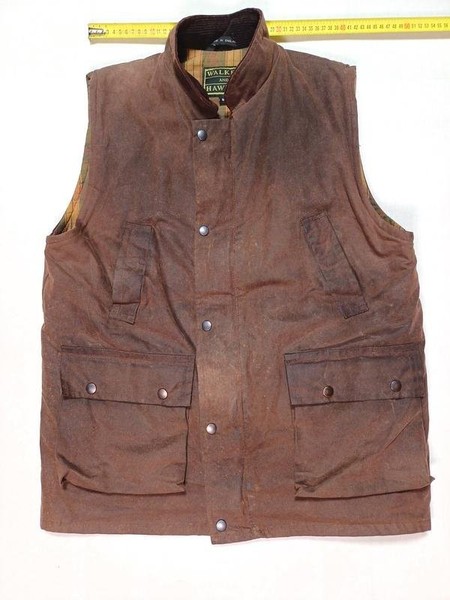 Men R-Walker Vest Brown Waxed Cotton 38 / M / 46