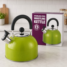 2.5L Stainless Steel Whistling Kettle Gas Electric Stove Induction Hob Camping