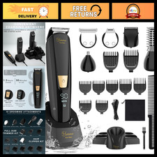 6-in-1 Men's Grooming Kit - Waterproof Electric Body Hair Beard Trimmer, Shave