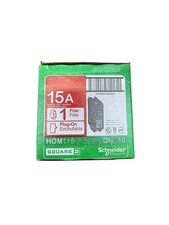 10 PCS Square D HOM115 - 15 Amp - 1 Pole - Plug On - Circuit Breaker