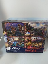 Thomas Kinkade Disney Studios 4 in 1 Multipack 500 Piece Puzzles 4x With Poster