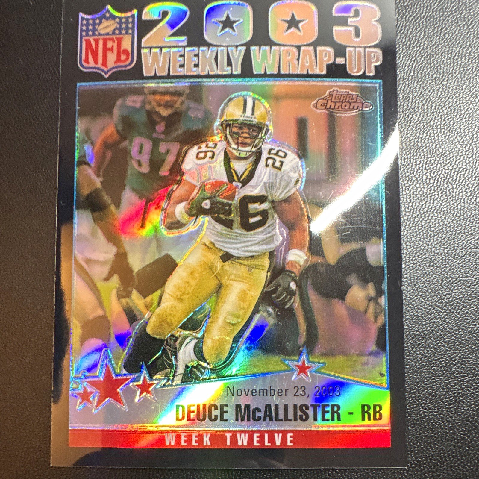 Topps 2004 Chrome Deuce McAllister Saints #82 Black Refractor 001/100