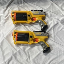Lot Of 2 Nerf N-Strike Maverick REV-6 Revolvers Yellow Guns