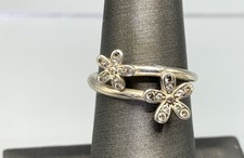 Sterling Silver, CZ Stones Flowers Ring-Sz. 5.5