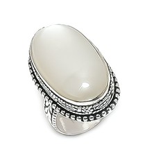 Mother Of Pearl Gemstone Handmade 925 Sterling Silver Jewelry Ring Size 6 F775