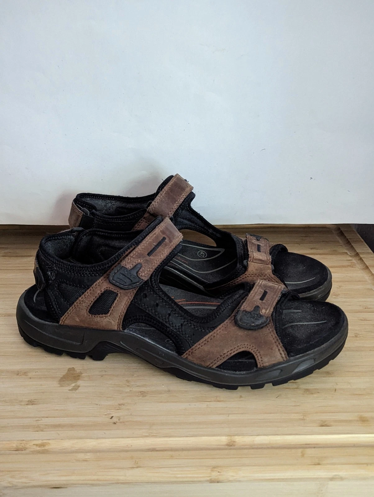 Ecco Yucatan sandalo sportivo uomo taglia 13 EU 47 pelle marrone tecnologia recettore