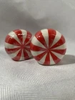 Peppermint Stripe Christmas Ceramic Salt & Pepper Shakers