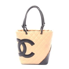 Chanel Cambon Line Medium Tote Bag Women Beige One Size