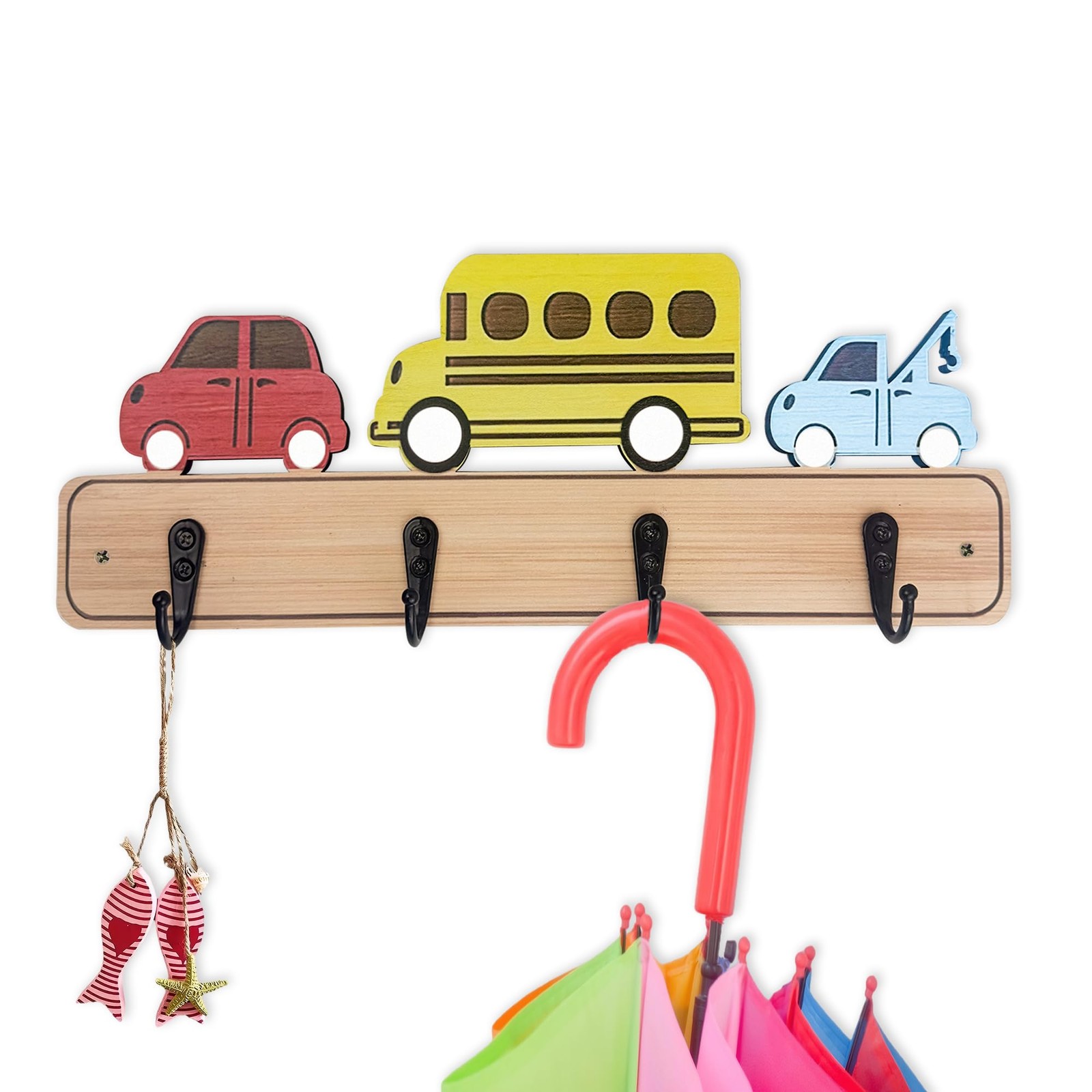 Wood Decorative Wall Hooks for Hanging Giraffe Elephant Safa