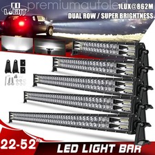 22 32" 42" 52" Curved LED Light Bar Spot Flood Driving Offroad Truck 4WD Pickup