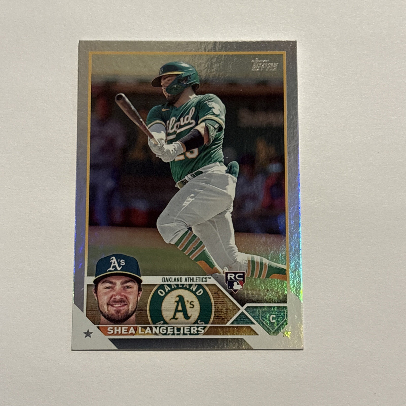 Shea Langeliers 2023 Topps Rainbow Foil Parallel Rookie #127 Oakland Athletics