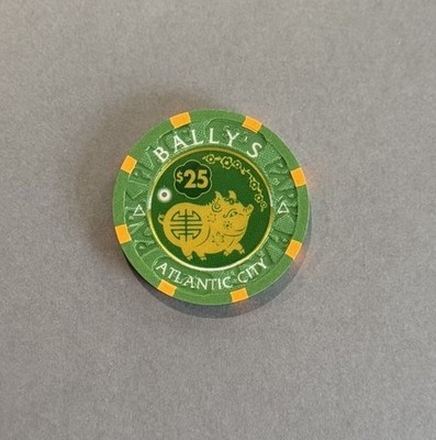 Bally's Atlantic City $25 Green Casino Chip - Atlantic City Casino