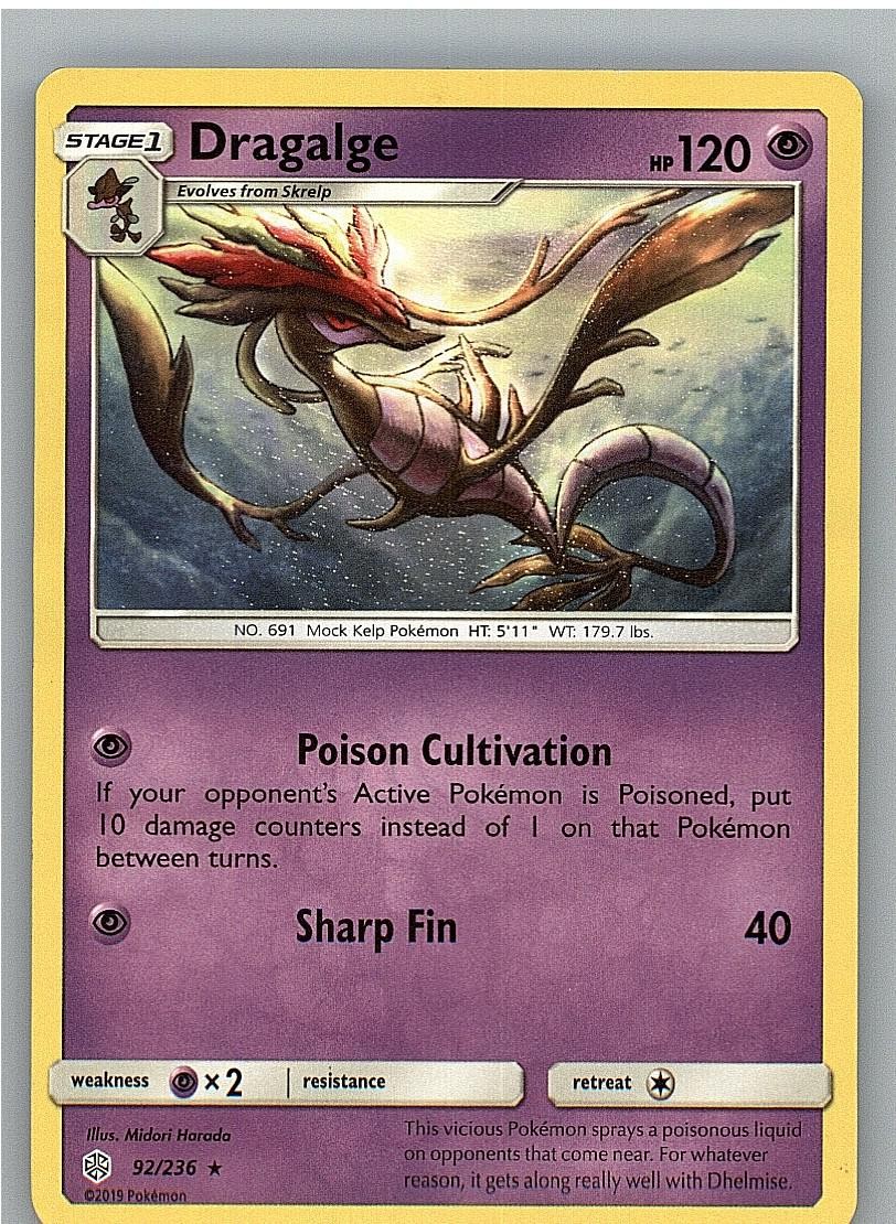 Dragalge 92/236 Rare Cosmic Eclipse Pokemon LP buy 4 get 20% off orders