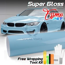 ESSMO PET Super Gloss Sea Breeze Blue Vehicle Vinyl Wrap Decal Sheet Like Paint