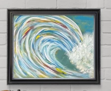 Abstract Expressionism Original Art Big Wave 11x14 Canvas Design Home Art