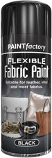 Flexible Black Fabric Paint Spray 200ml - Fast-Drying for Leather & Vinyl