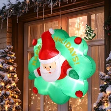 Christmas Decorations Outdoor Inflatable Lighted Window Decor, Blow Up Yard D...
