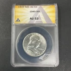 1949 50 Cent Benjamin Franklin Half Dollar ANACS AU 53 Silver