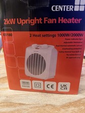 2-Pack Center CB 2KW Upright Fan Heater, White CB16T New