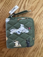 Vera Bradley DOG PARK Small Quilted Cotton Zip Wallet New