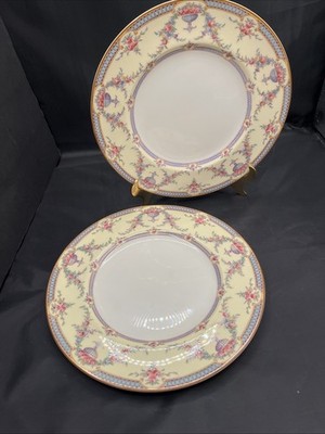 VTG 2Royal Worcester Rosemary Salad Plates Edwardian England Floral Gold 9 In
