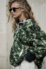 Free People Happy Camper Pullover Windbreaker Jacket Athletic Camo Women Medium