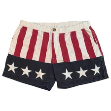 Chubbies The Grand Finale Tear Away Shorts USA American Flag Mens Large 5”