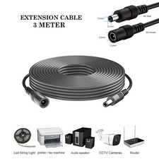 3 Meter 2.1mm*5.5mm Jack DC Power Extension 12V Cable for CCTV LED & Adapters