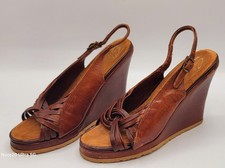SBICCA 1962 WEDGE SANDAL TRUE HIPPIE VINTAGE Leather Platform Sandals Size 7