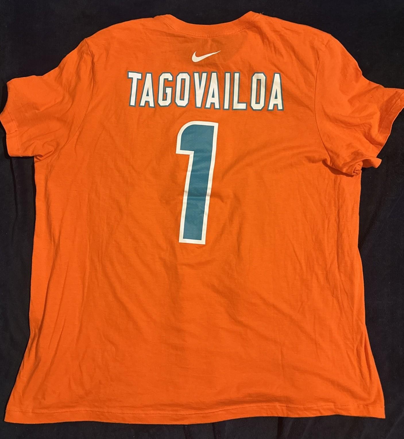 Nike Miami Dolphins #1 Tagovailoa Player T-Shirt – Orange – Men’s  Xxl thumbnail 2