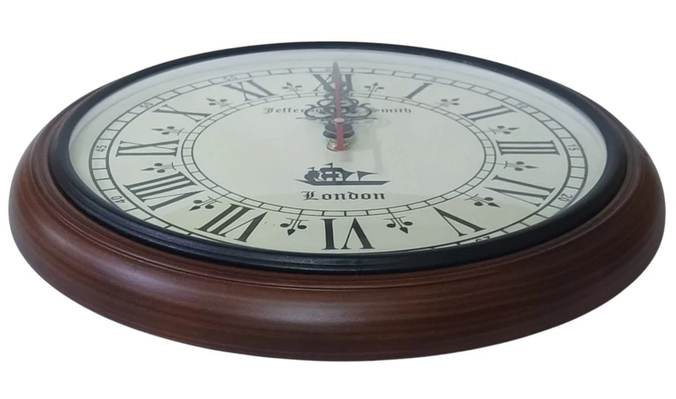 Wooden 12inch Large Decorative Roman Number Round Designer Wall Clock, Brown - Image 3 of 4