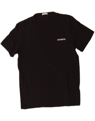 BIKKEMBERGS Mens Graphic T-Shirt Top Medium Black BU09
