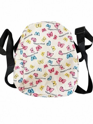 KENDALL + KYLIE Mini BACKPACK Bag Butterfly Print White Pink Festival Purse