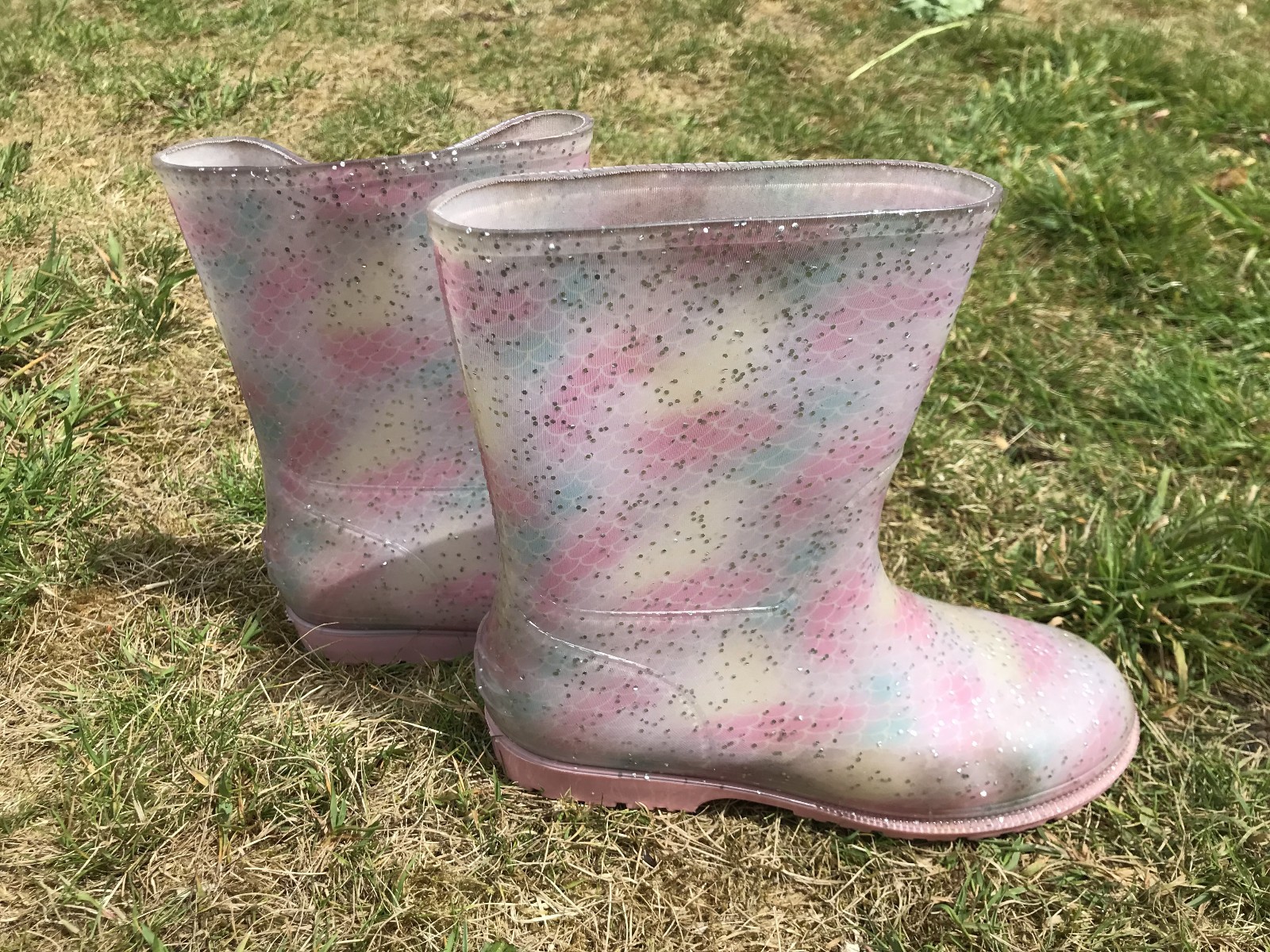Kids Girls Boys Wellies Water Boots TU Sainsburys Pink Mermaids-4 & Blue Stars-3 image 3