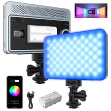 VILTROX 15W RGB Video Light, CRI 95 App Control Portable Soft Key Light Panel