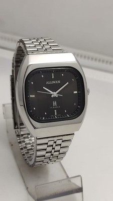 Vintage Allwyn 17Jewels Winding Men's Watch Black Dial Y380-1091 AL