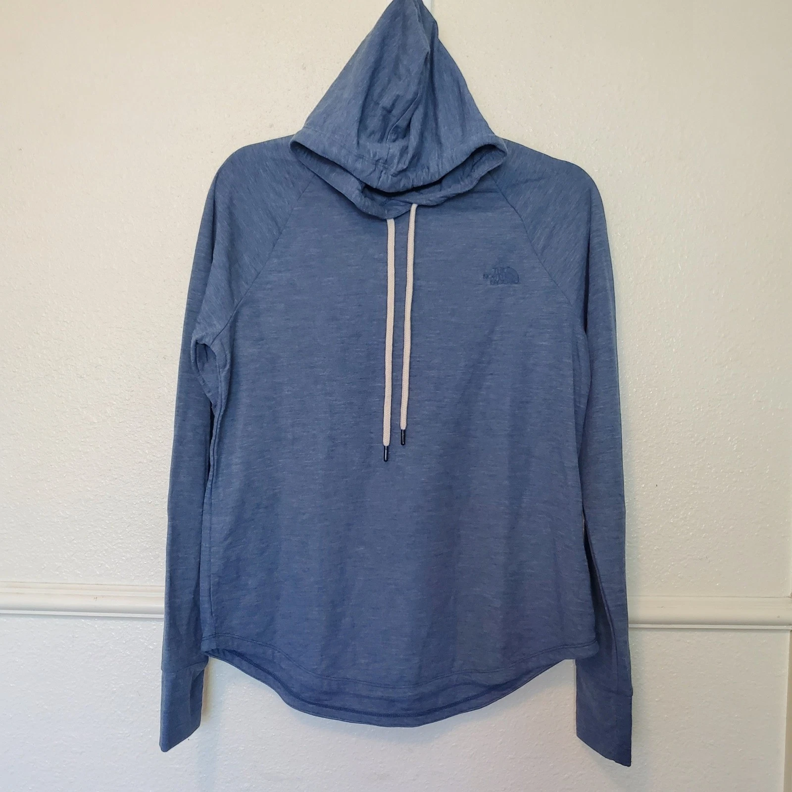 The North Face Womens Blue Heathered Lightweight Hoodie Pullover Size M