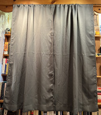 Pair of Eclipse smoke gray polyester rod pckt blackout curtain panels, 37"Wx63"L