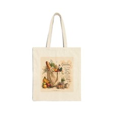 Farmer's Market Grocery Tote Bag Canvas Produce Market Illustration