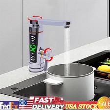 Electric Heating Tap 3000W Instant Hot Faucet 360  Rotatable Bathroom Kitchen