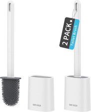 Toilet Brush and Holder Set, Wall Mounted Toilet Bowl Brush, Compact Toilet Scru
