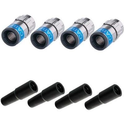 4x F-Stecker 7.0mm Cabelcon F-56 5.1 Self Install Nitin + 4x Gummitülle