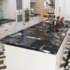 Blue Gem Marble Contact Paper Self Adhesive Wallpaper Peel and Stick