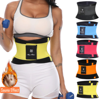 Sweat Waist Trimmer Belt Wrap Exercise Slimming Fat Burn Weight Loss Body Shaper