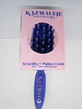 Kazmaleje KurlsPlus Wet & Dry Detangler Paddle Comb, Blue - FREE SHIPPING