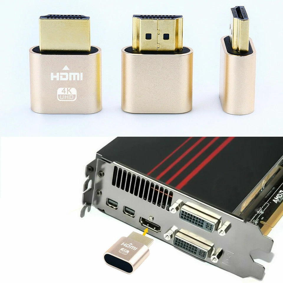 3 Pack HDMI Dummy Plug 4K Display Emulator Windows Mac OSX Linux fit-Headless - Image 2 of 4