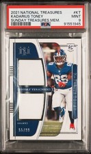 2021 Panini National Treasures KADARIUS TONEY rookie dual swatch 55/99 ONLY PSA