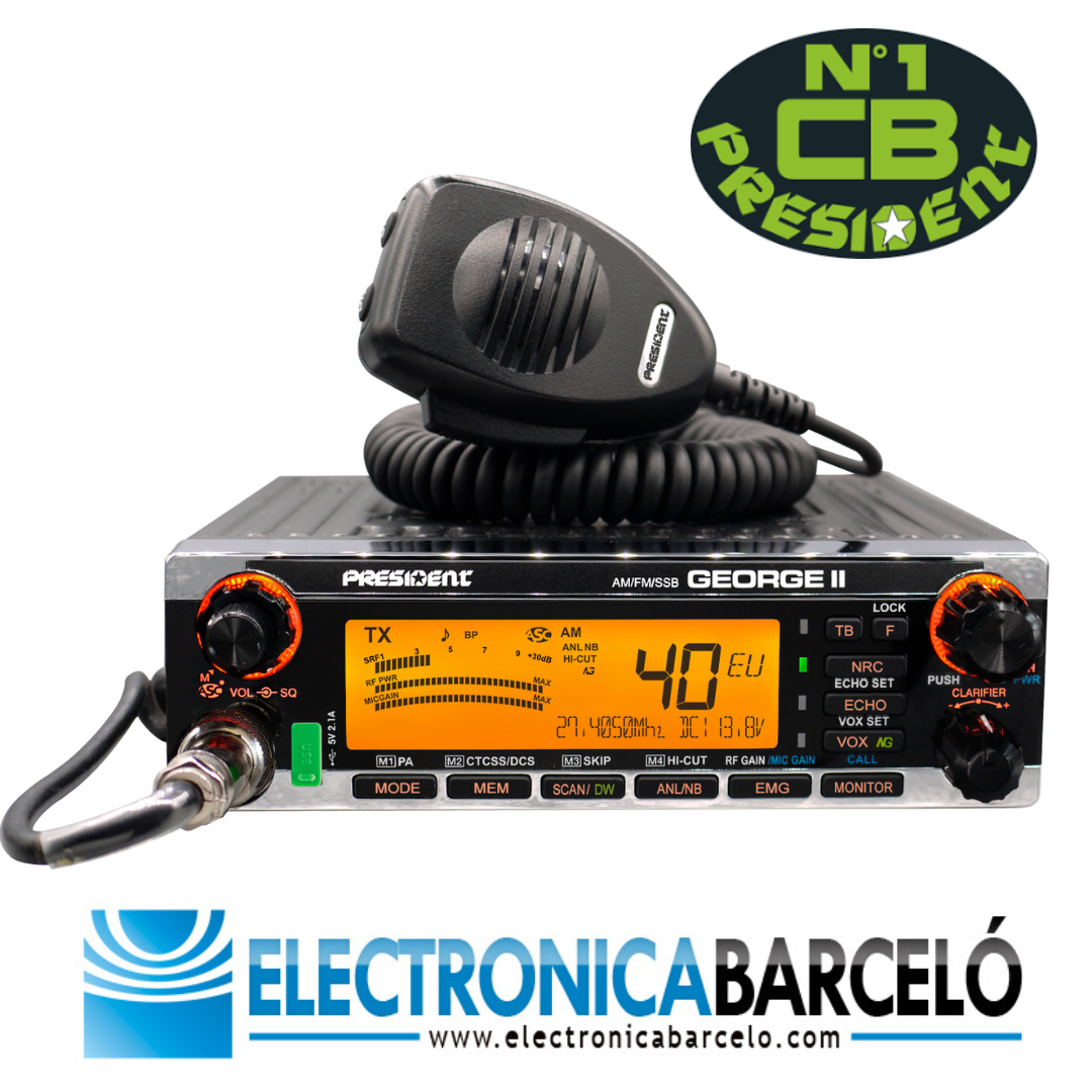 TXPR900 Emisora President GEORGE II 27 MHZ CB 40 canales AM FM