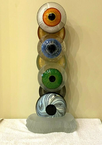 MAGNIFICENT ITALIAN MURANO EYE GLASS SCULPTURE BY PINO SIGNORETTO FAMOUS ARTIST