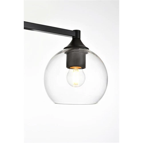 Living District Foster 4-Light Iron & Glass Bath Sconce in Black/Clear - Picture 5 of 6